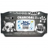 Absorb Plus Charcoal Pet Wipes - Baby Powder
